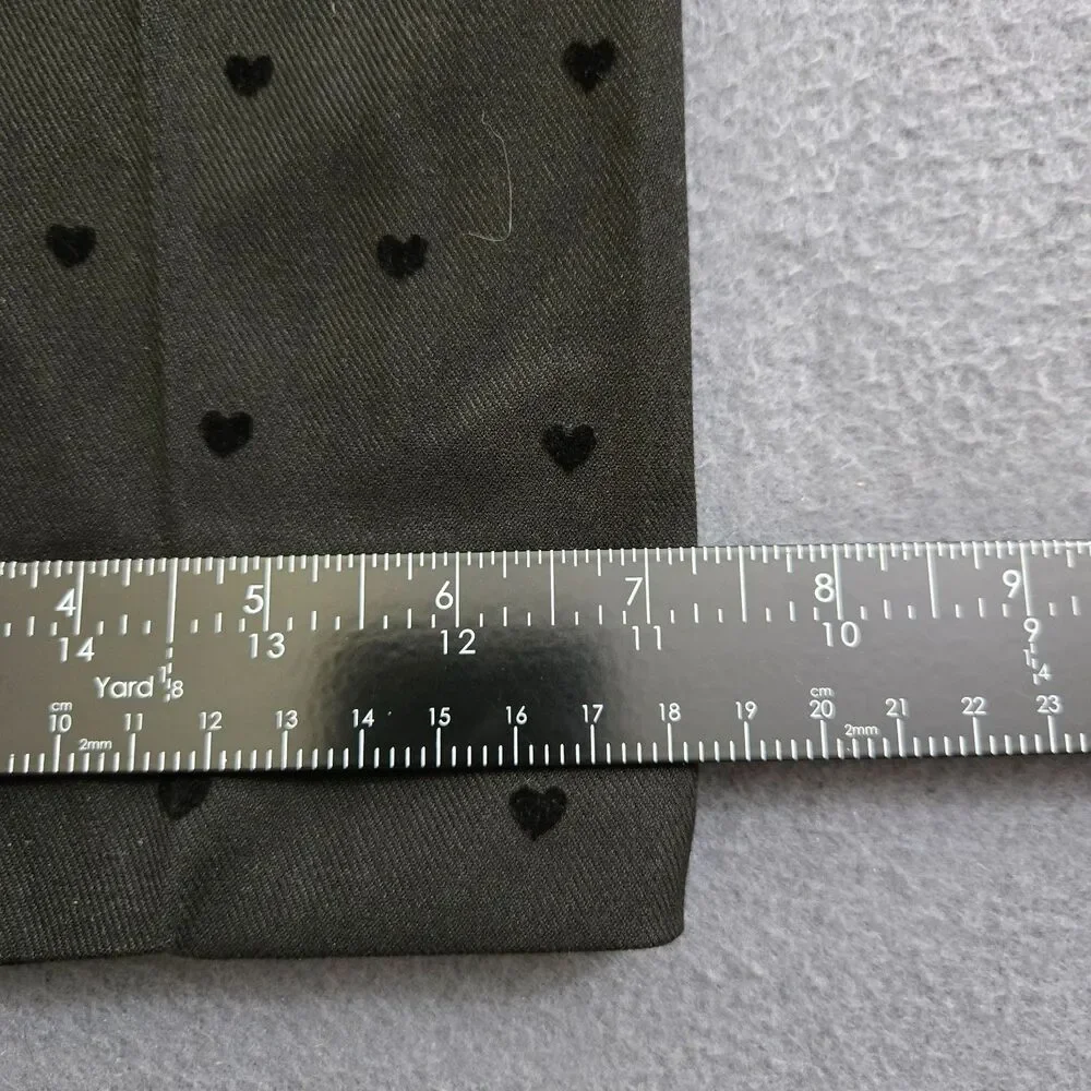 Talbots Women 8 Black Heart Print Mid Rise Hampshire Straight Leg Ankle Pants - Picture 13 of 13